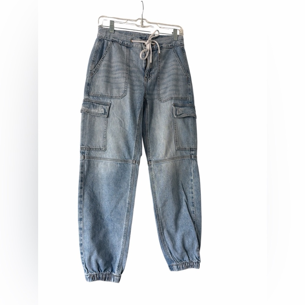 American Eagle Outfitters Women's Blue Cargo Jeans